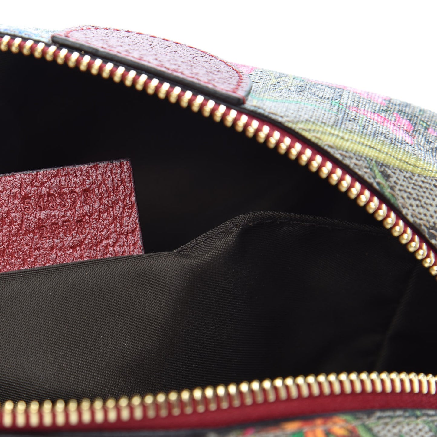 Soft GG Supreme Monogram Flora Calfskin Medium Ophidia Cosmetic Case Beige Ebony Multicolor Rosso