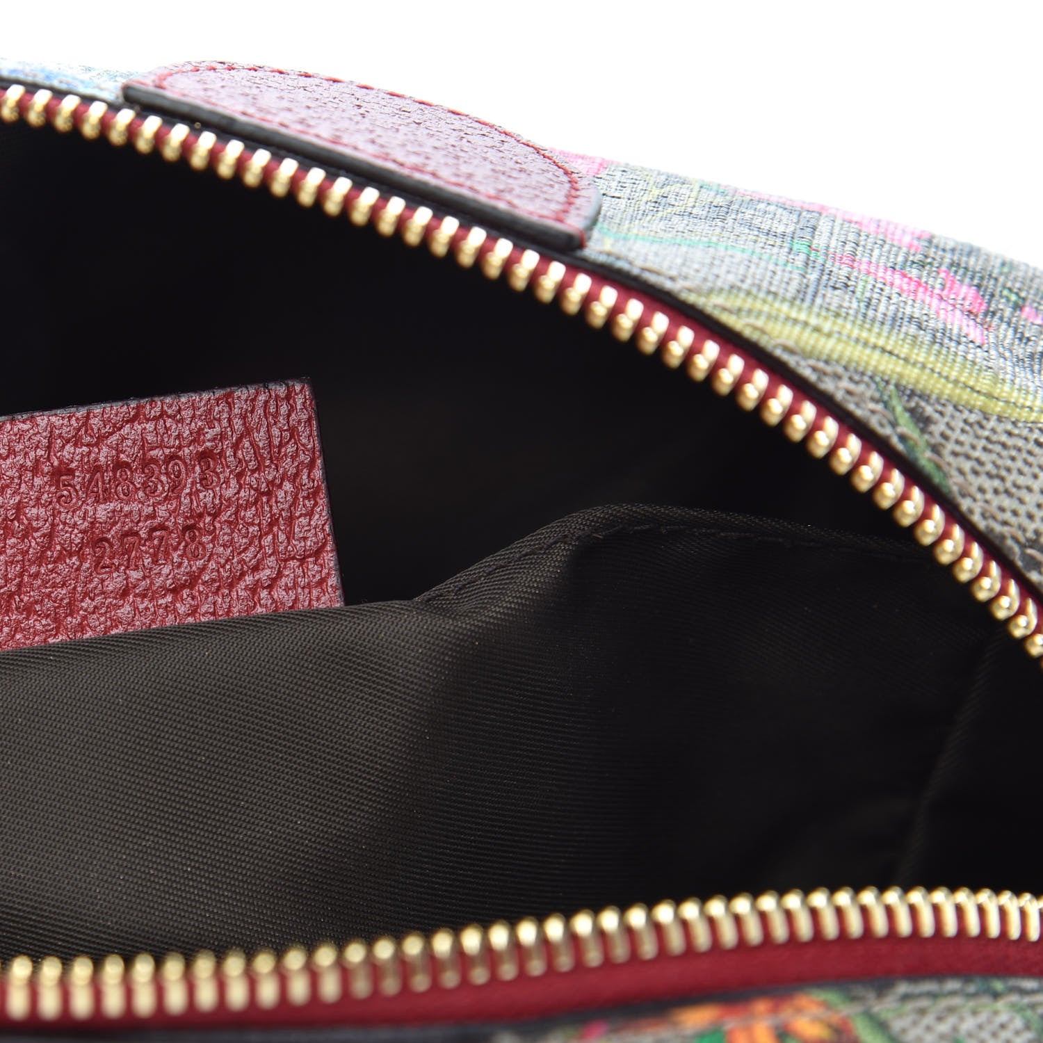 Gucci Soft GG Supreme Monogram Flora Calfskin Medium Ophidia Cosmetic Case Beige Ebony Multicolor Rosso 7 of 10