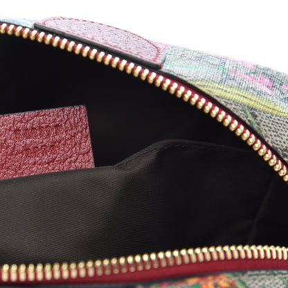 Gucci Soft GG Supreme Monogram Flora Calfskin Medium Ophidia Cosmetic Case Beige Ebony Multicolor Rosso 7 of 10