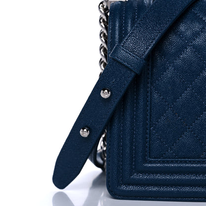Chanel Caviar Quilted Medium Boy Flap Dark Blue 9 of 15