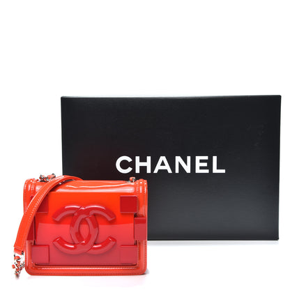 Chanel Plexiglass Patent Mini Boy Brick Flap Orange Red 10 of 10