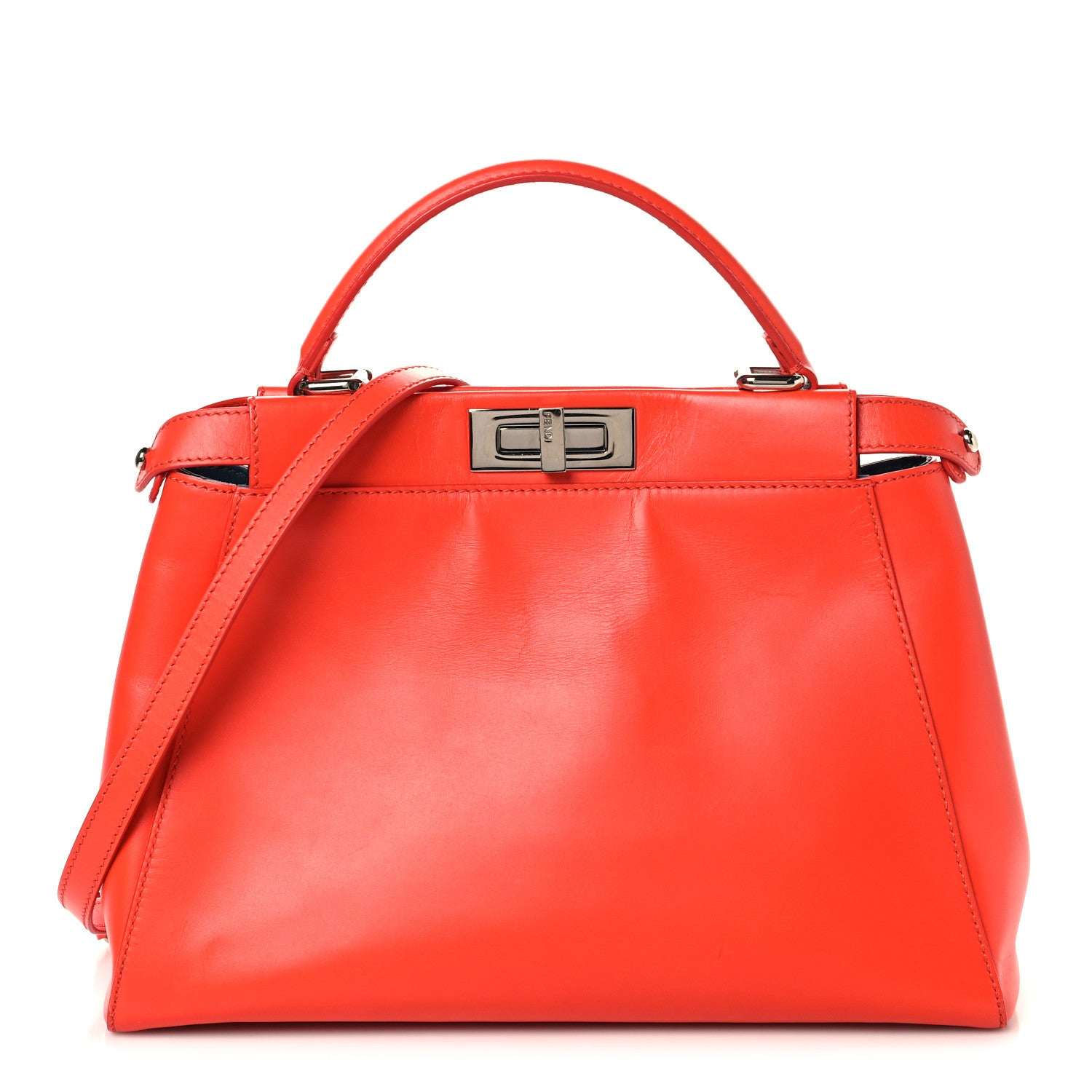 Fendi Vitello Morgan Snakeskin Crocodile Monster Eyes Medium Peekaboo Iconic Satchel Papavero Multicolor 1 of 16