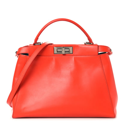 Fendi Vitello Morgan Snakeskin Crocodile Monster Eyes Medium Peekaboo Iconic Satchel Papavero Multicolor 1 of 16