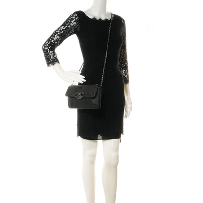 Chanel Washed Calfskin Hamptons Mini Flap Bag Black 2 of 8