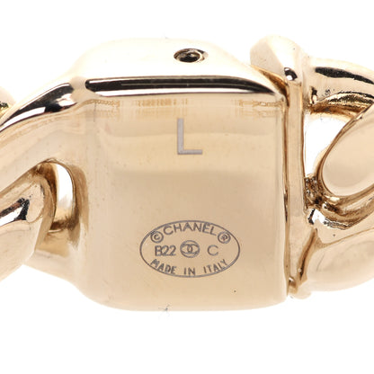 Chanel Metal CC Chain Link Choker Necklace L Gold 4 of 7