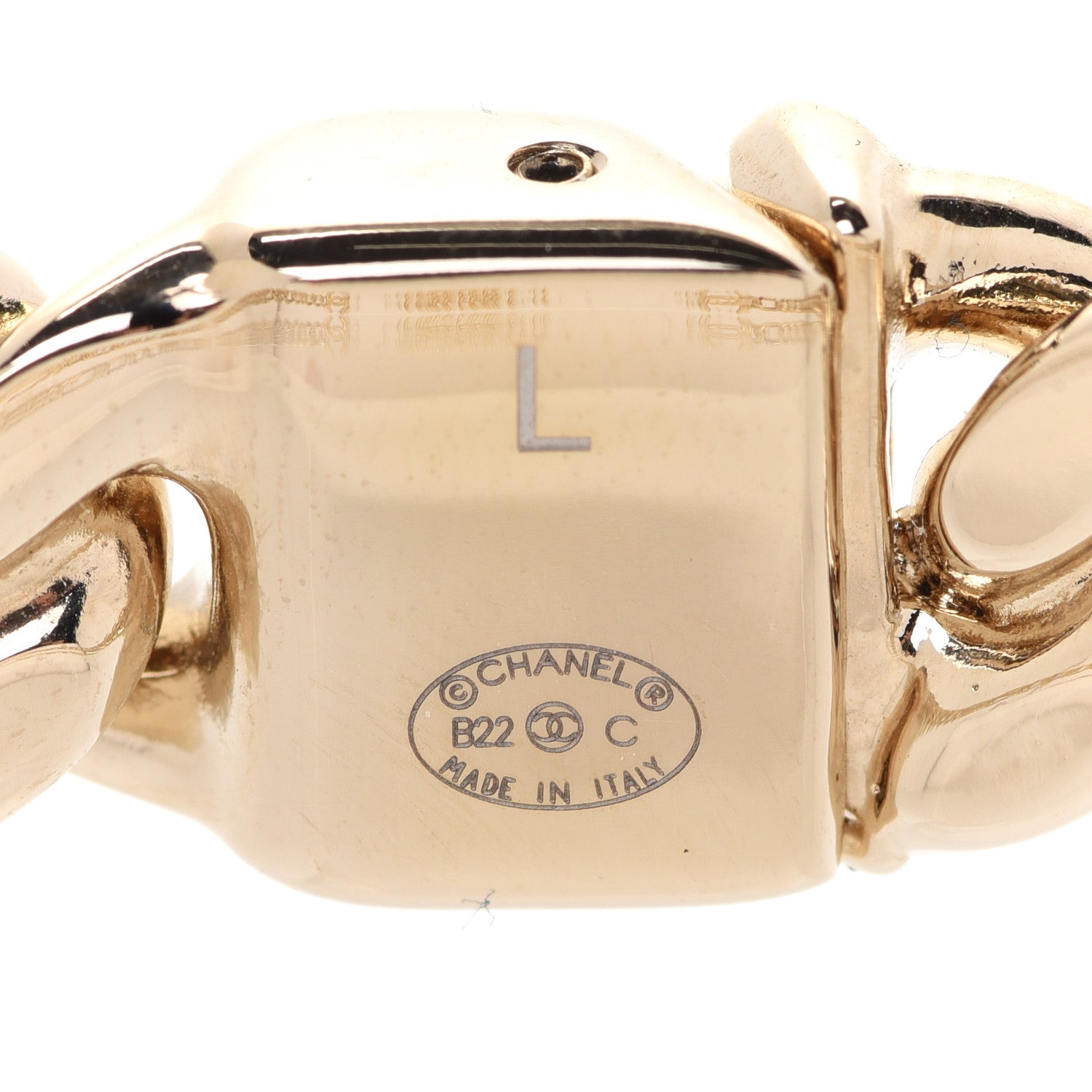 Chanel Metal CC Chain Link Choker Necklace L Gold 4 of 7