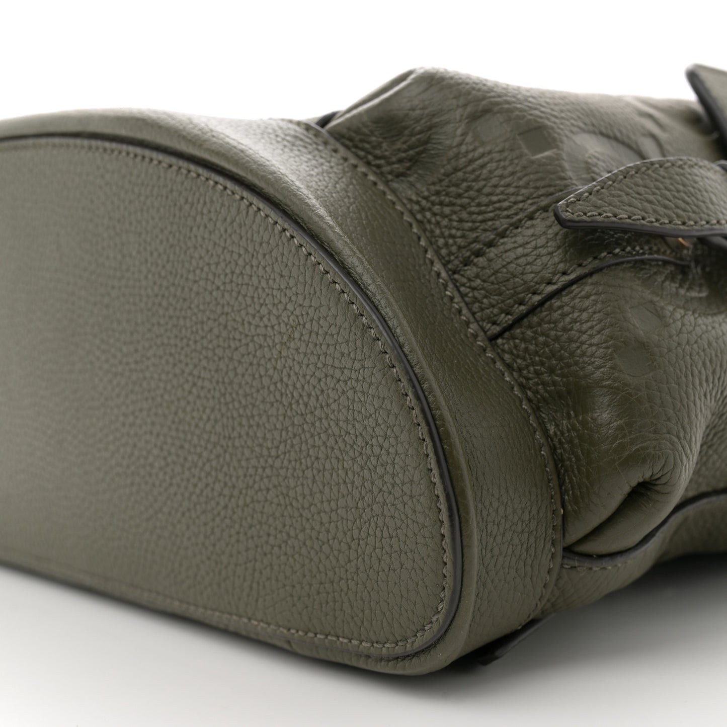 Piuma Calfskin Jumbo GG Embossed Double Buckle Backpack Dark Vintage Olive