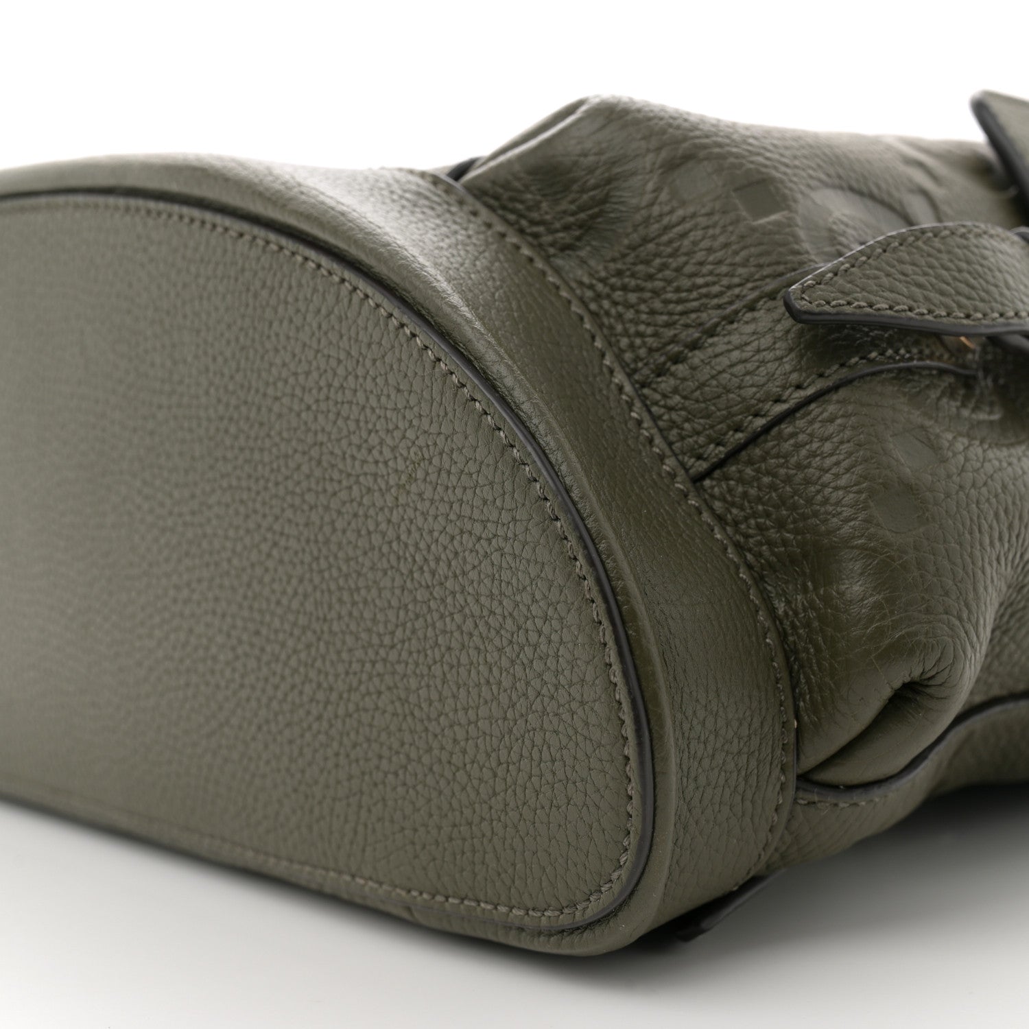 Gucci Piuma Calfskin Jumbo GG Embossed Double Buckle Backpack Dark Vintage Olive 10 of 10