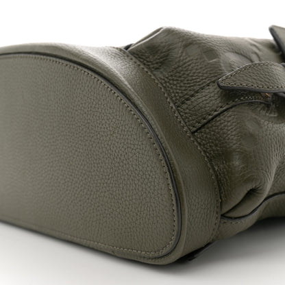 Gucci Piuma Calfskin Jumbo GG Embossed Double Buckle Backpack Dark Vintage Olive 10 of 10