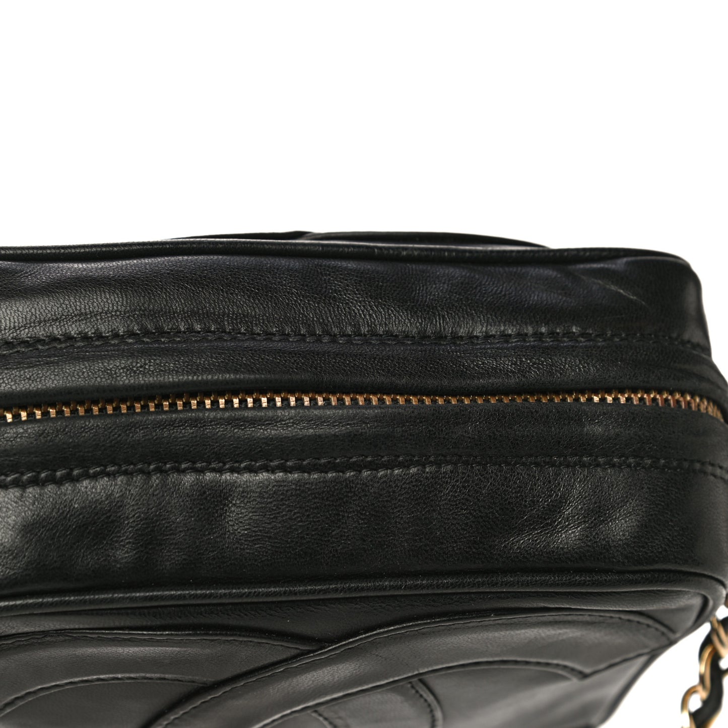 Lambskin CC Tassel Camera Case Black