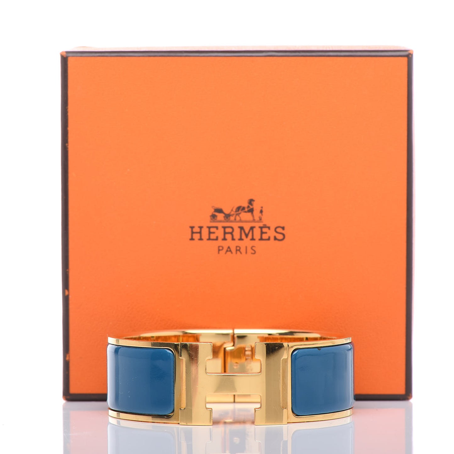 Enamel Wide Clic Clac H Bracelet GM Bleu