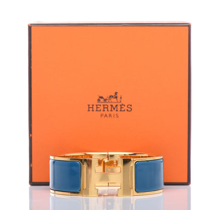 Hermes Enamel Wide Clic Clac H Bracelet GM Bleu 5 of 5