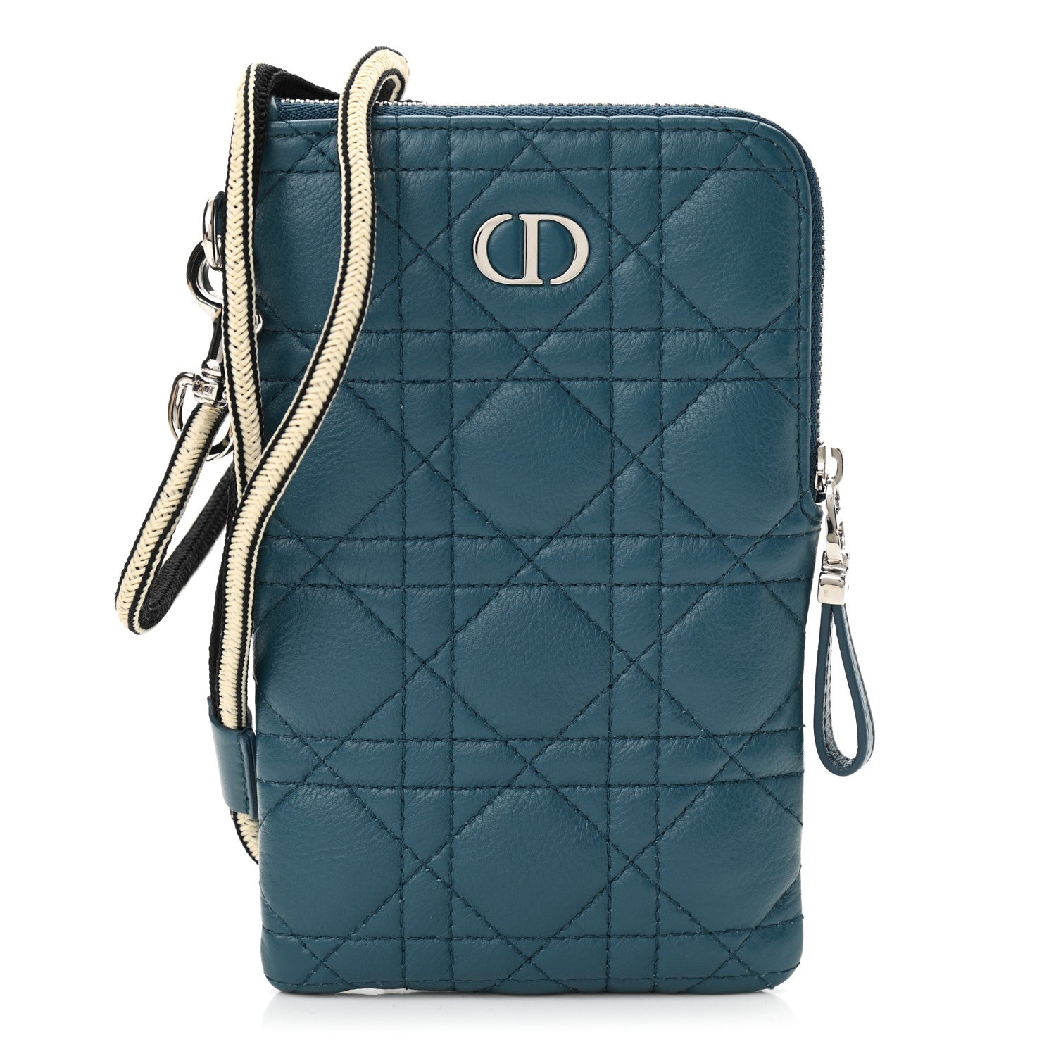 Christian Dior Supple Calfskin Cannage Caro Multifunctional Pouch Deep Green 3 of 11