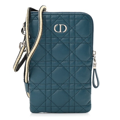 Christian Dior Supple Calfskin Cannage Caro Multifunctional Pouch Deep Green 3 of 11