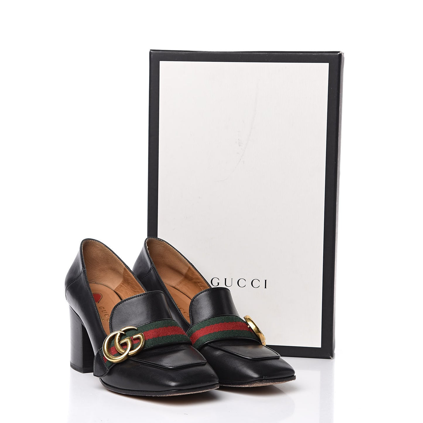 Calfskin Web Peyton Loafer Pumps 35 Black