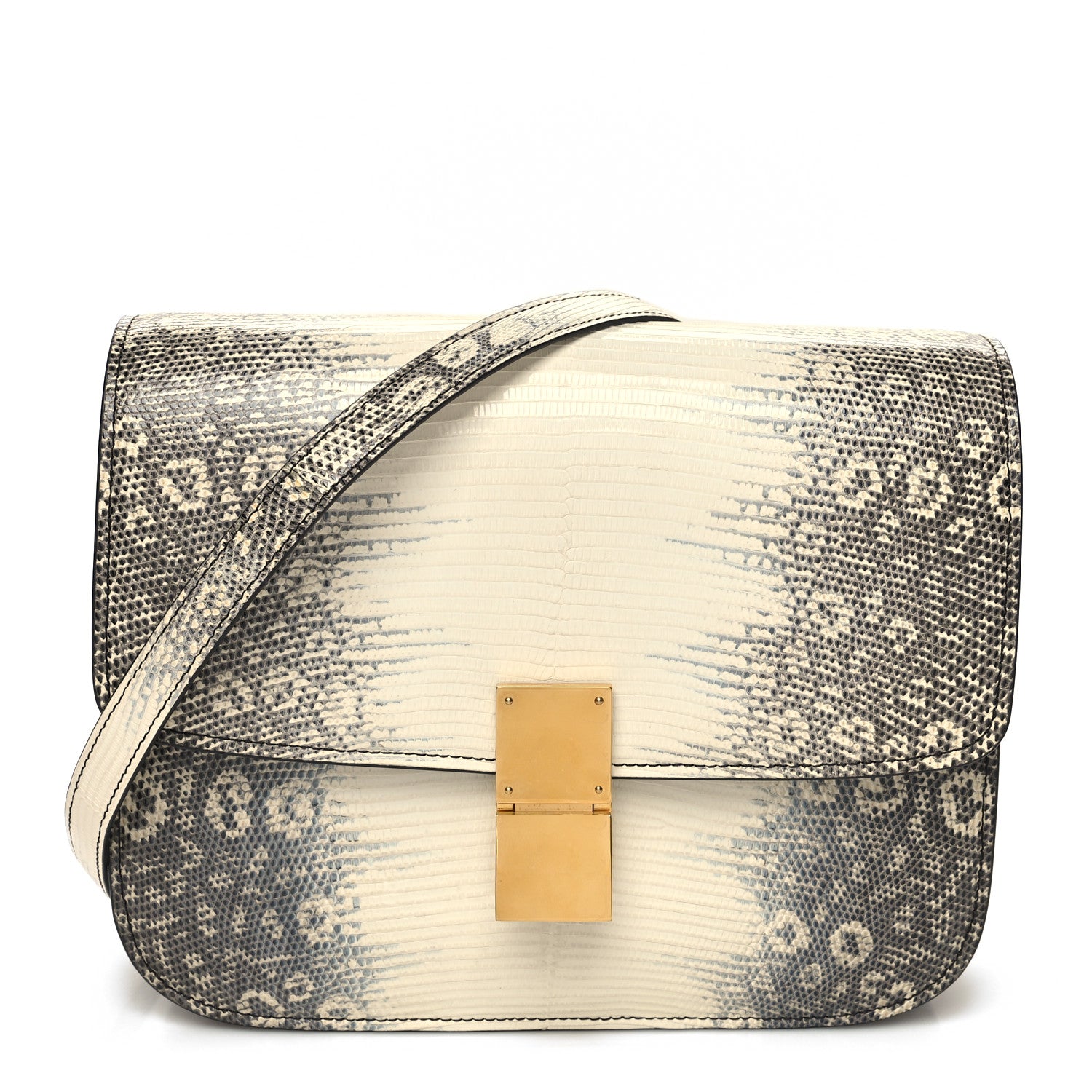 Celine Lizard Medium Classic Box Flap Bag Natural 1 of 10
