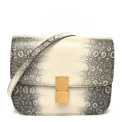 Celine Lizard Medium Classic Box Flap Bag Natural 1 of 10