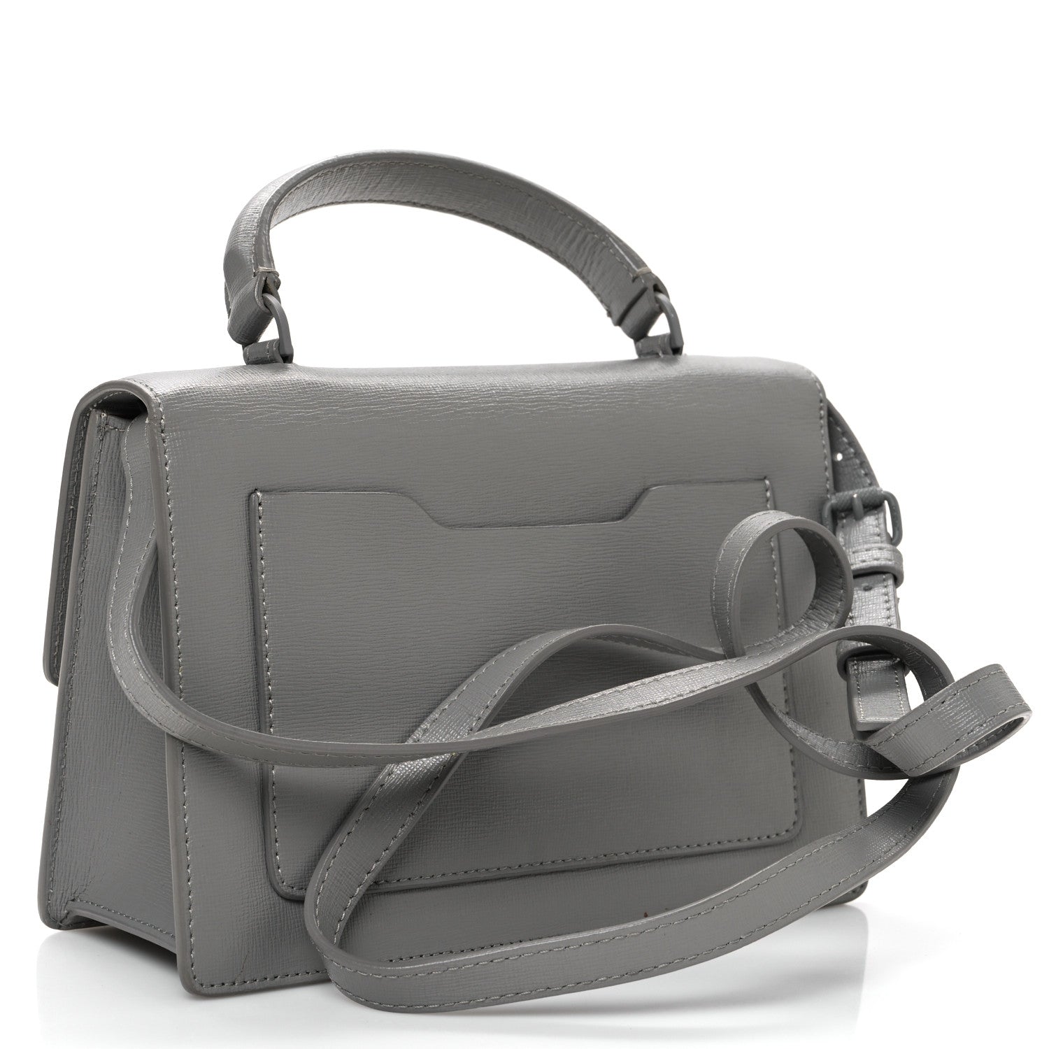 Off-White Saffiano Jitney 1.4 Top Handle Bag Grey 3 of 14