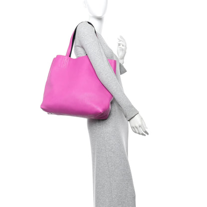 Hermes Taurillon Clemence Double Sens 36 Reversible Tote Bleu Nuit Magnolia 3 of 35
