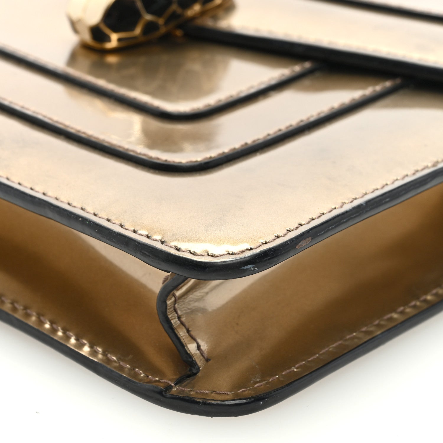 Bulgari Metallic Calfskin Small Serpenti Forever Snake Strap Crossbody Bag Bronze 8 of 10