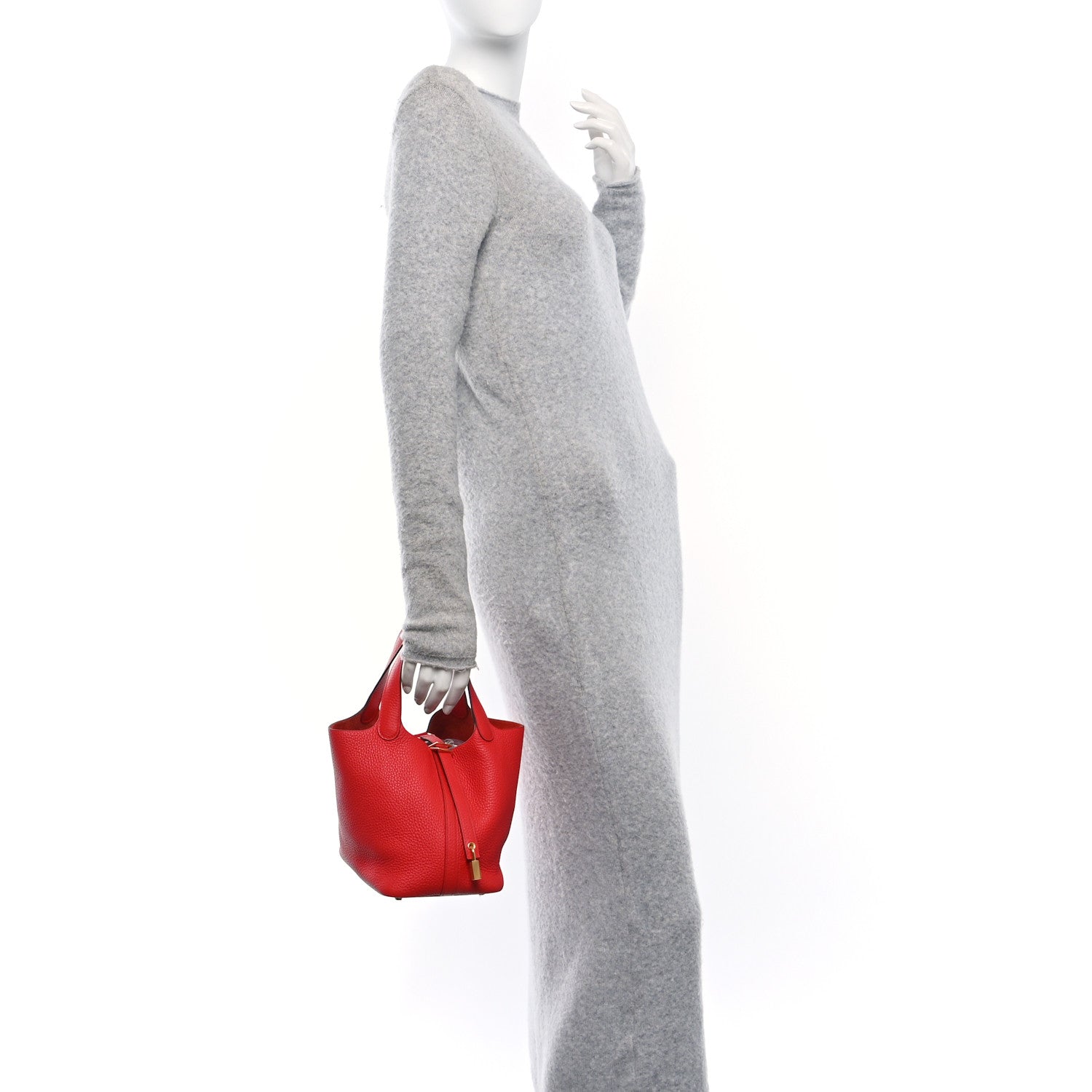 Hermes Taurillon Clemence Picotin Lock 18 PM Rouge Tomate 3 of 10