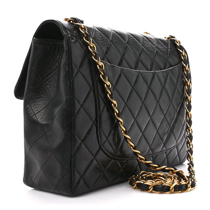 Chanel Lambskin Quilted XL Jumbo Single Flap Black 2 of 10