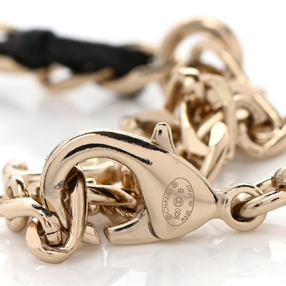 Chanel Metal Lambskin Crystal Sergeant Chanel Choker Necklace Black Gold 6 of 6