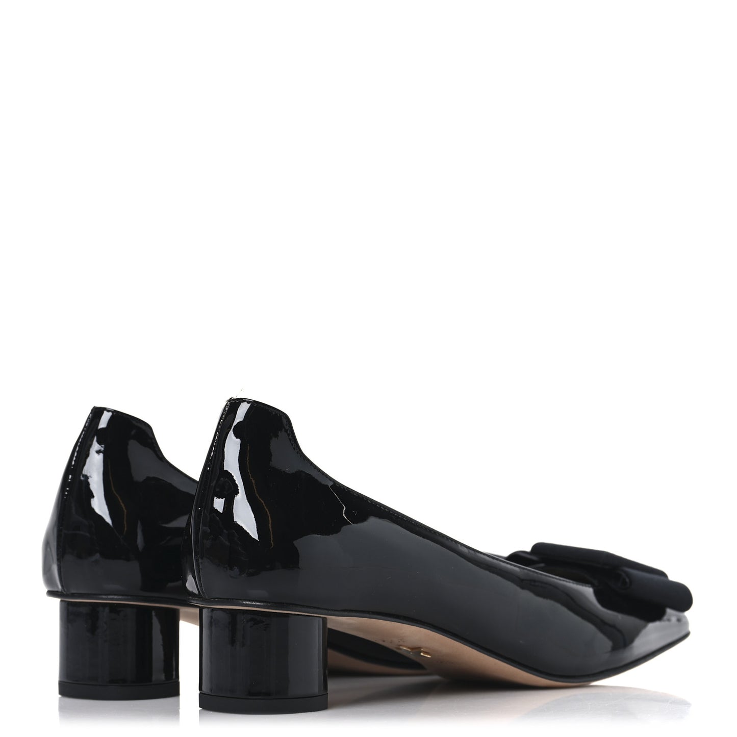 Patent Grosgrain Bow Idylle 35mm Pumps 38.5 Black