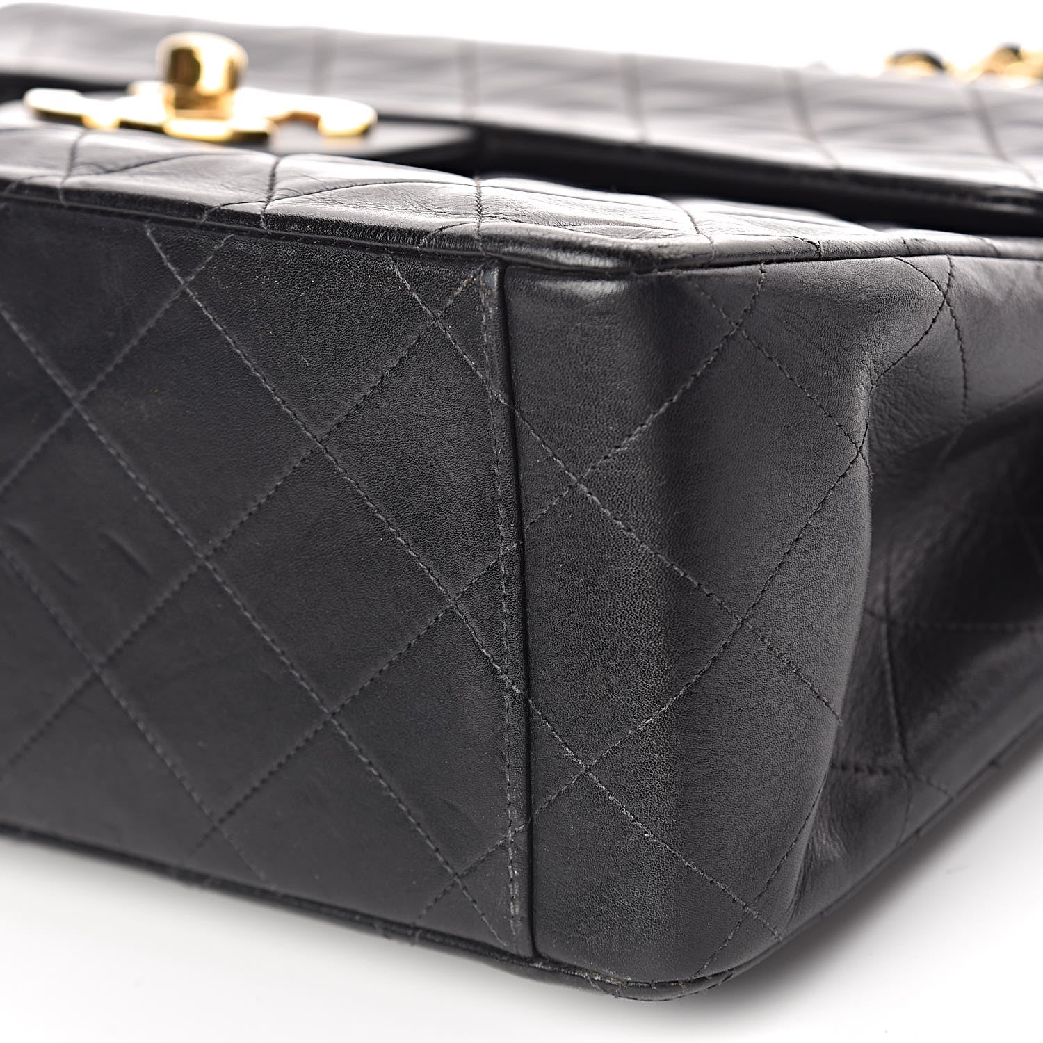 Chanel Lambskin Quilted XL Jumbo Single Flap Black 9 of 13