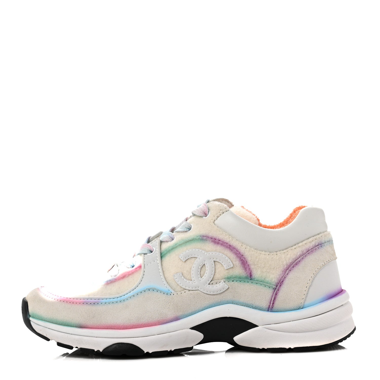 Chanel Wool Suede Calfskin CC Sneakers 36 Multicolor 1 of 8