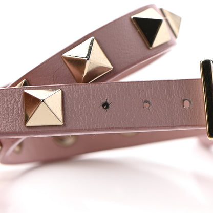 Valentino Garavani Vitello Rockstud Double Wrap Bracelet Poudre 6 of 6