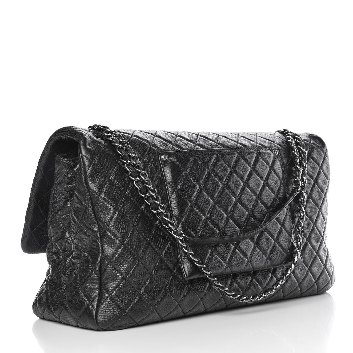 Chanel Calfskin Quilted XXL Travel Flap Bag Black 3 of 9