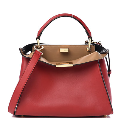 Fendi Vitello Tahiti Burro Bi-Color Medium Peekaboo Iconic Essentially Satchel Fragola Orzo 1 of 8