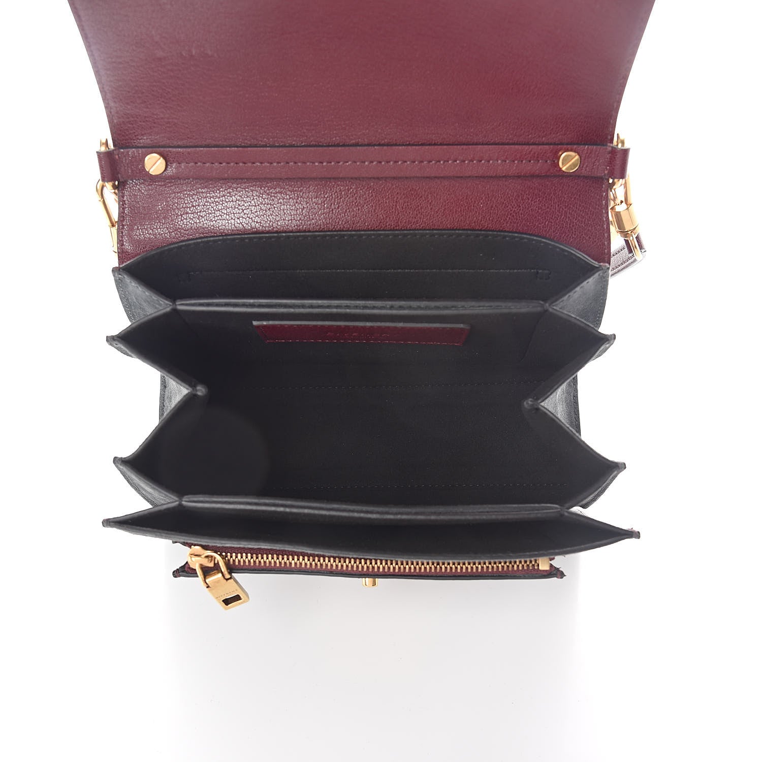 Givenchy Crinkled Patent Deerskin Suede Small GV3 Shoulder Bag Aubergine Graphite 5 of 8