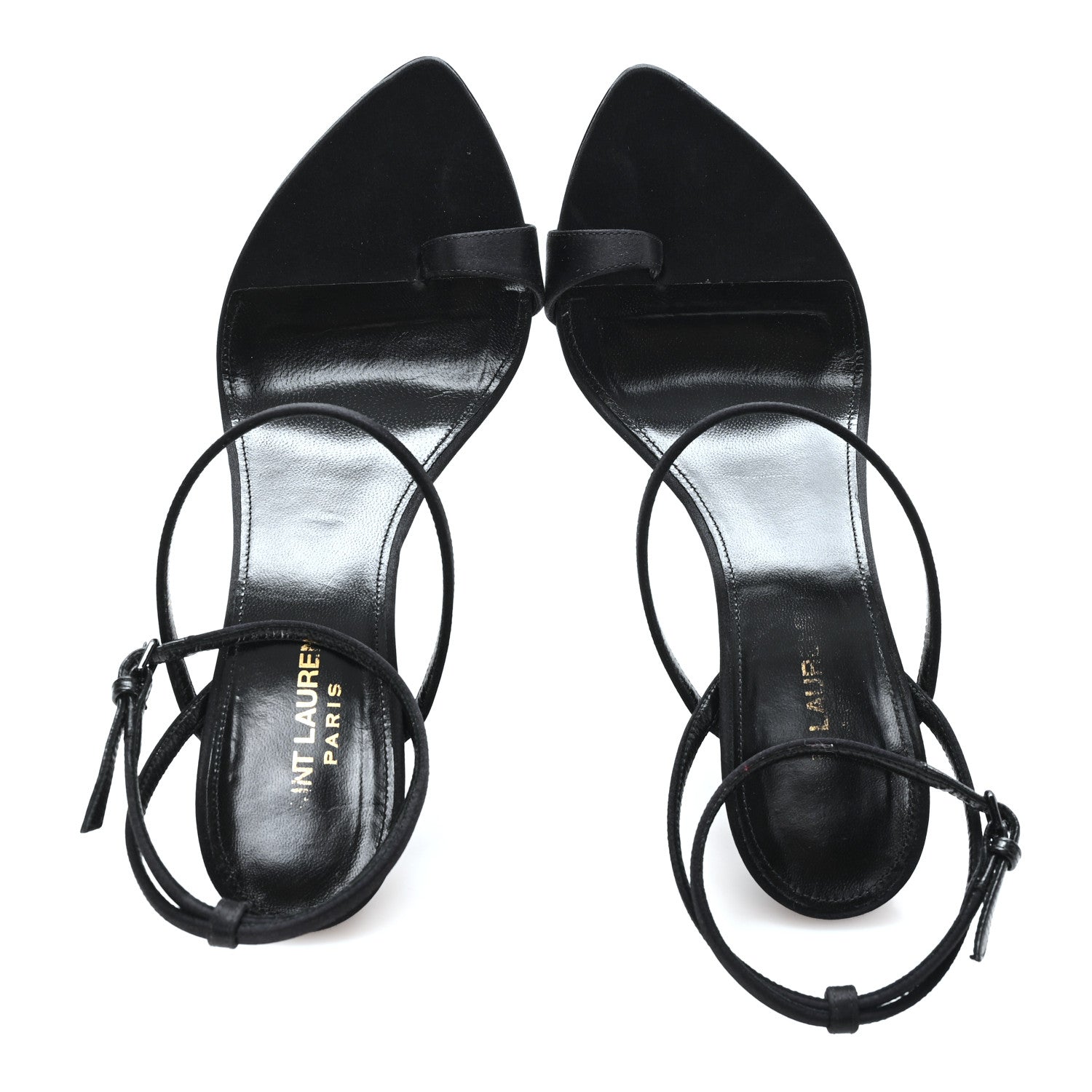 Saint Laurent Crepe Satin Dive 110 Mule Sandals 38 Black 2 of 10