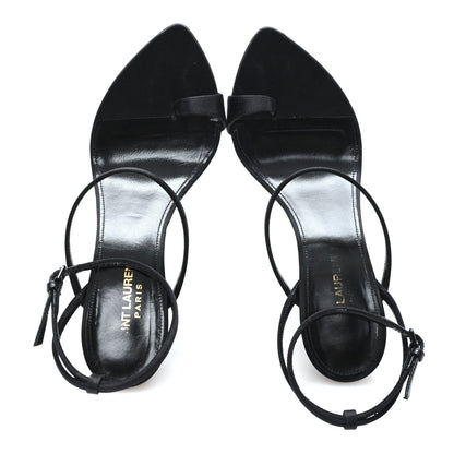 Saint Laurent Crepe Satin Dive 110 Mule Sandals 38 Black 2 of 10