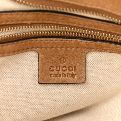Gucci Ostrich Medium Bamboo Buckle Tote Tan 6 of 12