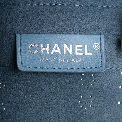 Chanel Calfskin Tweed Small Logo Eyelets Shopping Tote Beige 8 of 12