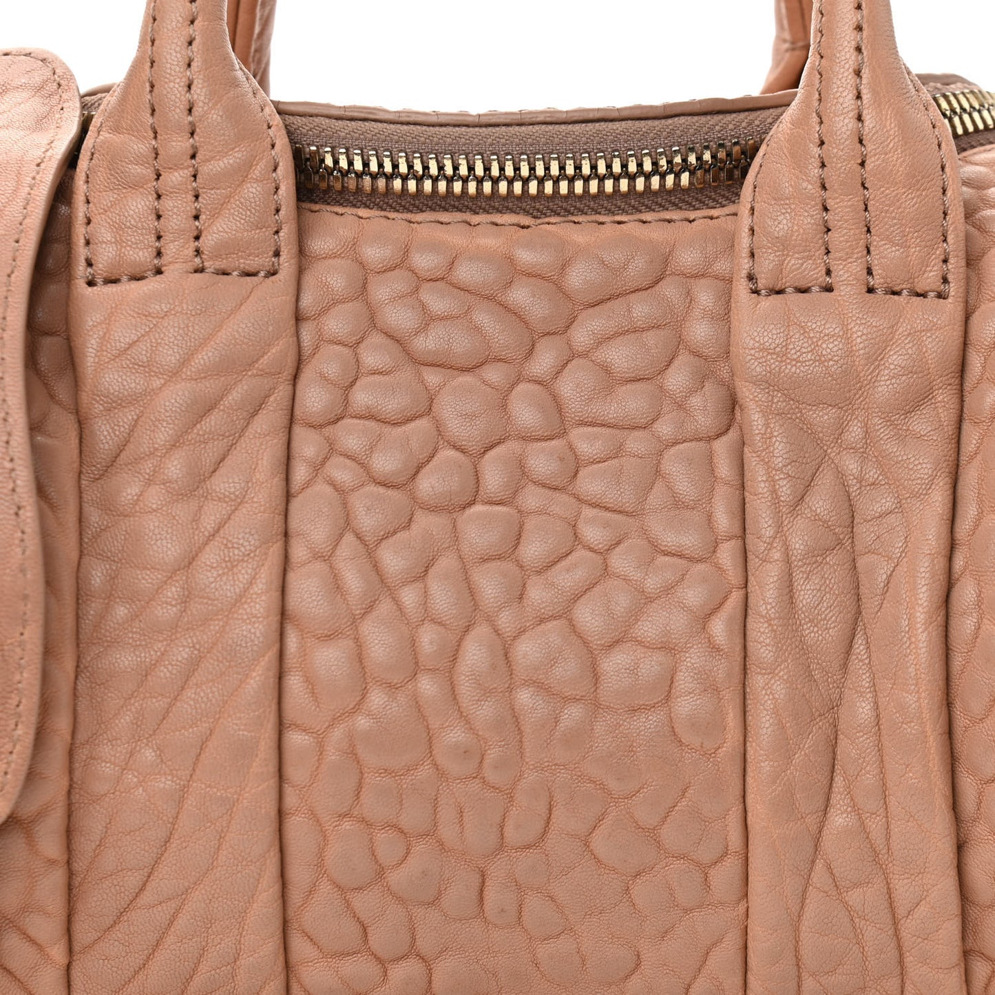 Pebbled Lambskin Mini Rockie Latte Gold Hardware