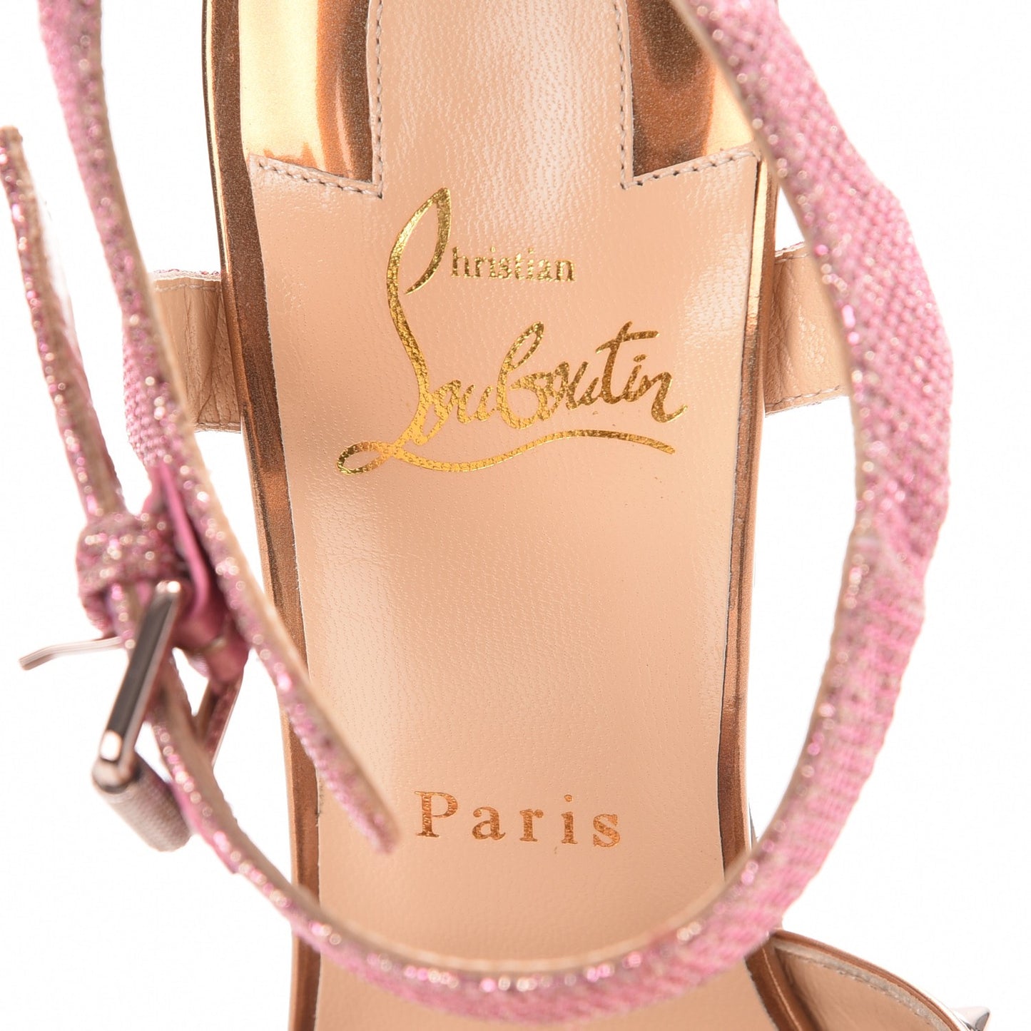 Patent Glitter Tisse Miss Roma 100 Sandals 40 Version Poudre