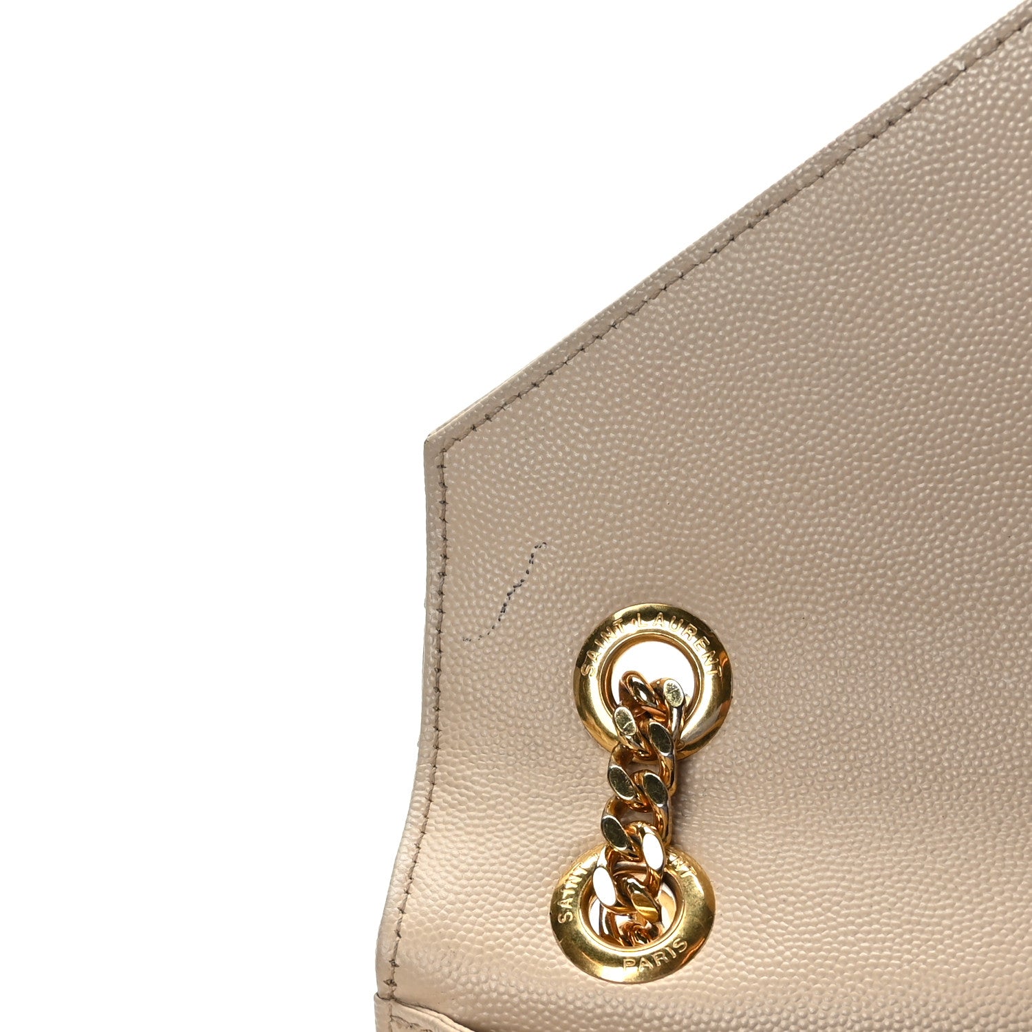 Saint Laurent Grain De Poudre Matelasse Chevron Large Monogram Satchel Dark Beige 9 of 11