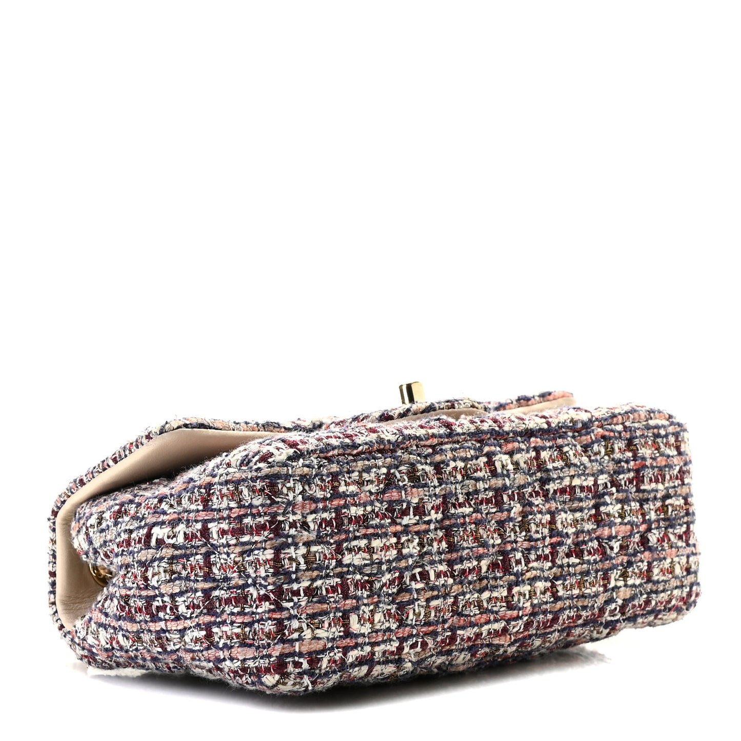 Tweed Quilted Mini Rectangular Flap Pink