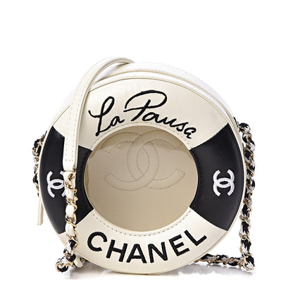 Chanel Lambskin Coco Lifesaver Round Bag Black White 1 of 11