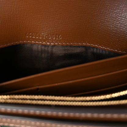Gucci GG Supreme Monogram Azalea Calfskin Web Jackie 1961 Chain Wallet Beige Ebony Brown Sugar 7 of 10