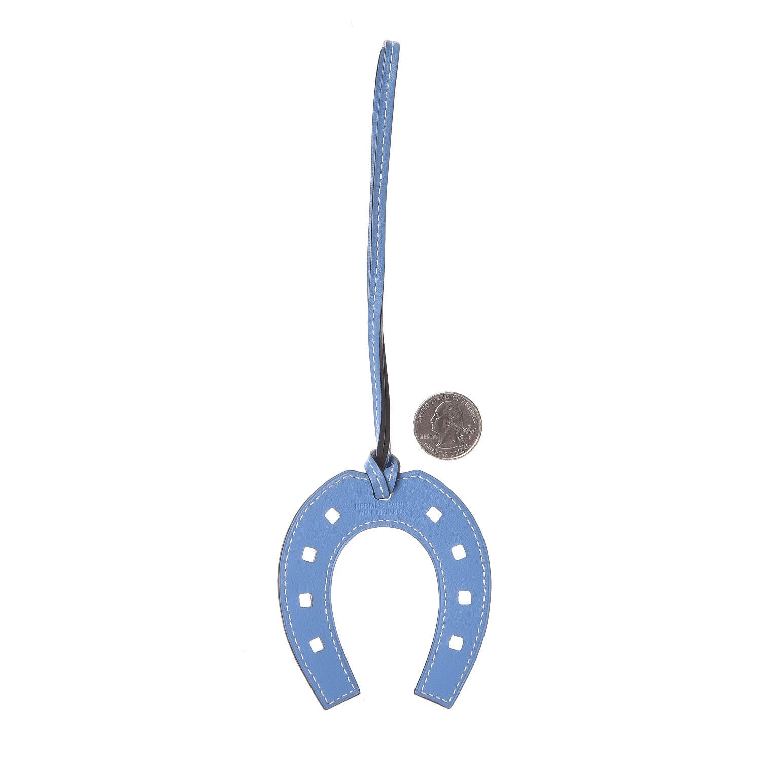 Hermes Swift Paddock Horseshoe Bag Charm Bleu Paradis 2 of 4