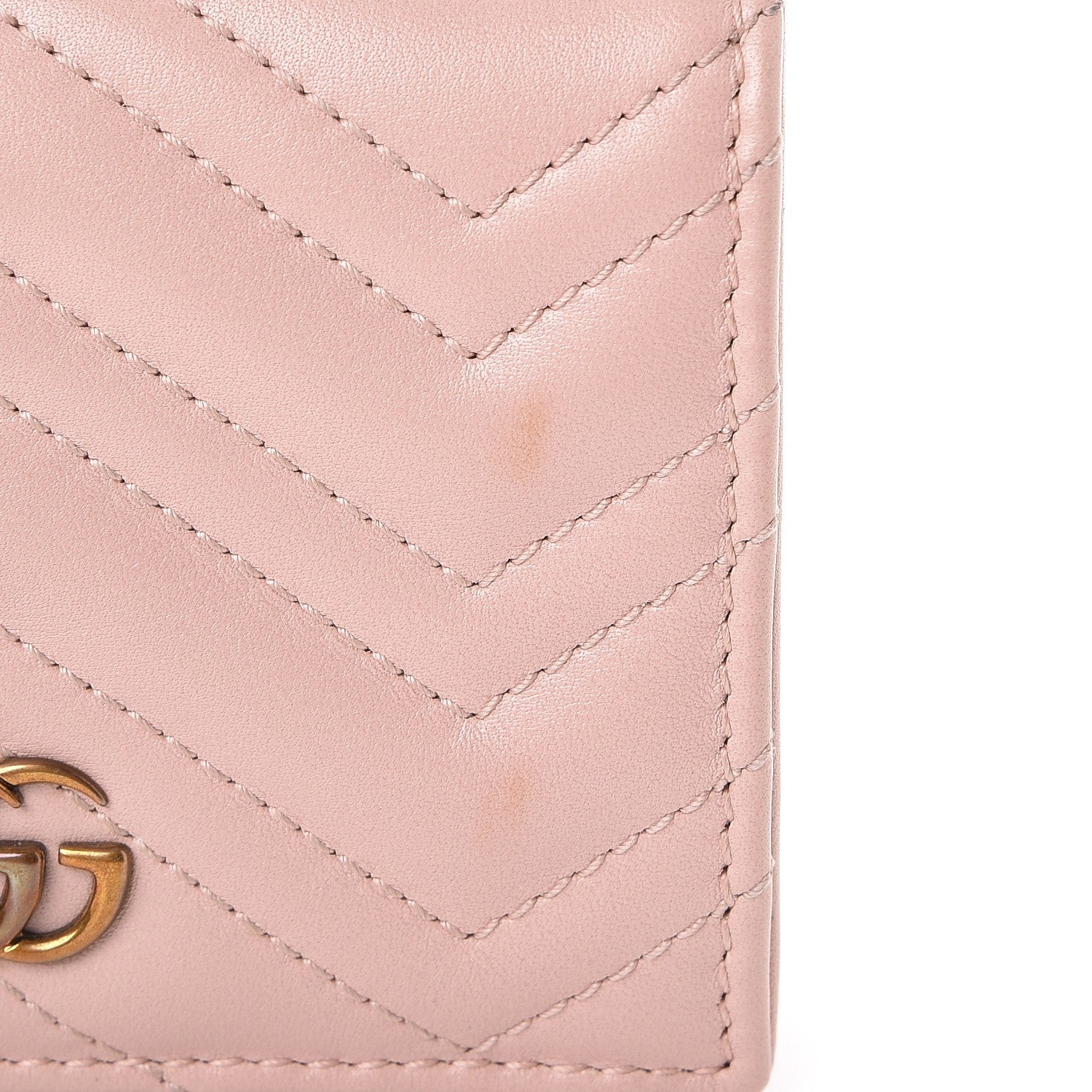 Gucci Calfskin Matelasse GG Marmont Card Case Perfect Pink 8 of 9