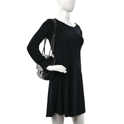 Chanel Crumpled Calfskin Quilted Large Chain All Over Flap Bag Black 2 of 9