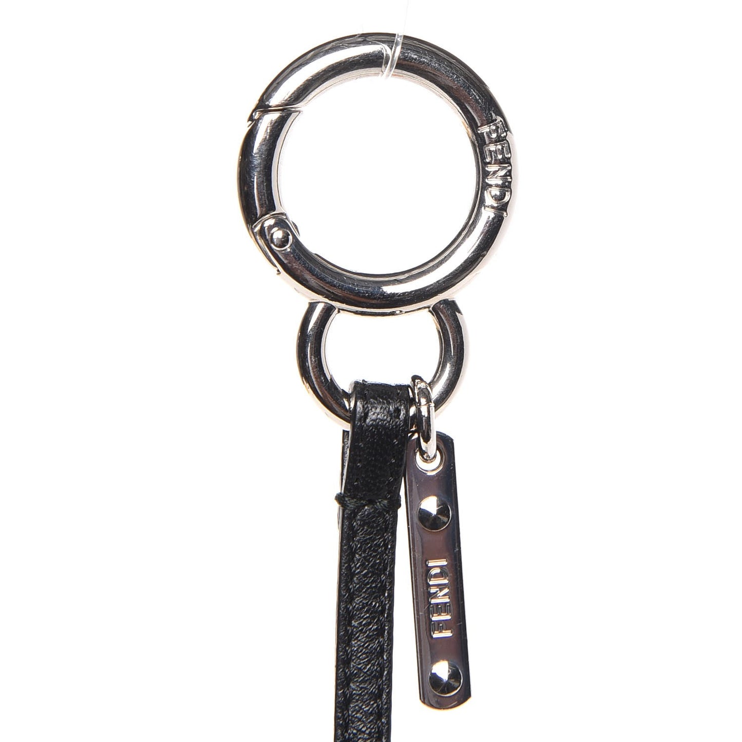Mink Fox Goat Fur Mini Karlito Bag Charm Black White Arancio