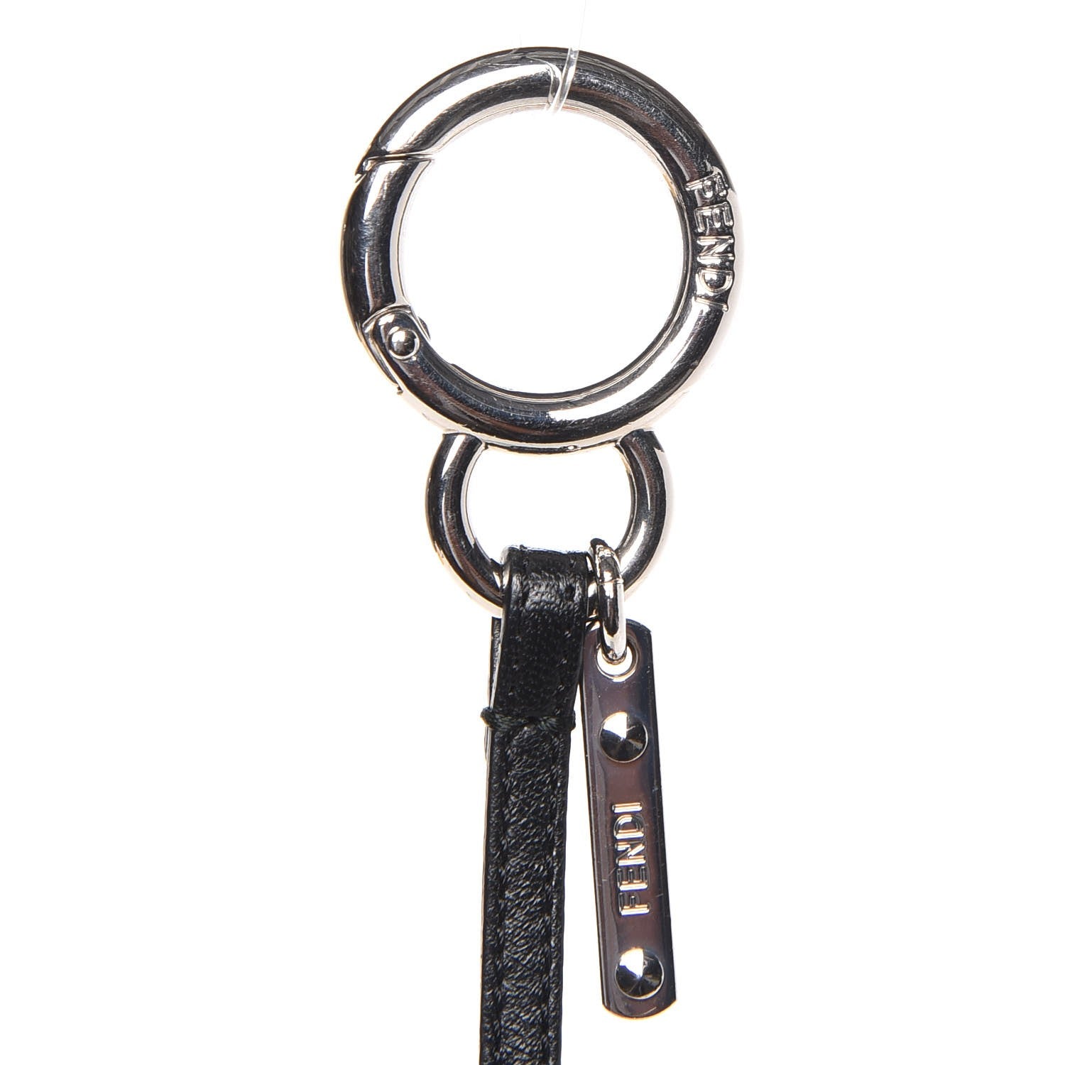 Fendi Mink Fox Goat Fur Mini Karlito Bag Charm Black White Arancio 5 of 6