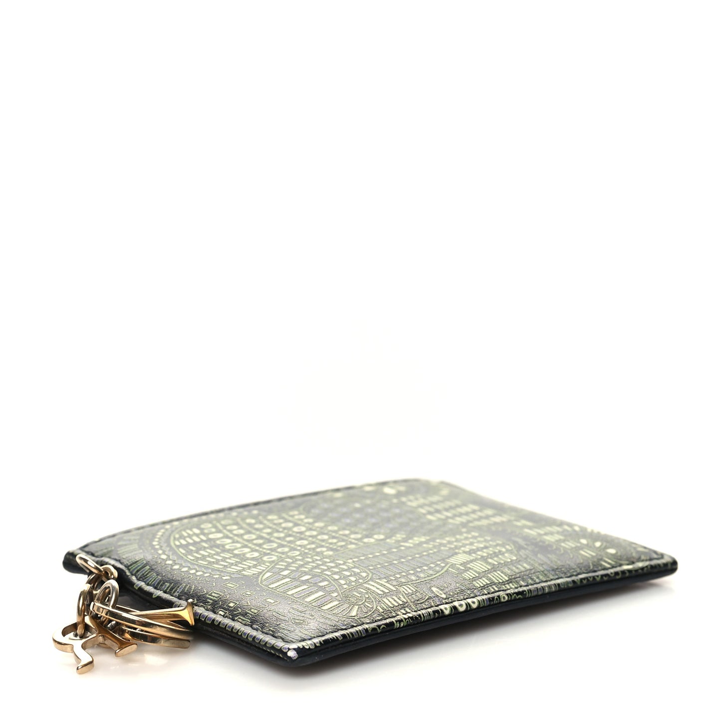 Calfskin Animals Card Holder Green